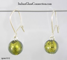 Single Round Bead Earrings on Sterling Silver Wire
