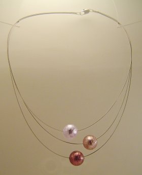 3 big Murano beads on Nylon coated wire