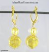 Round/Disk Bead Earrings w/ Gold Plated Silver Leverback