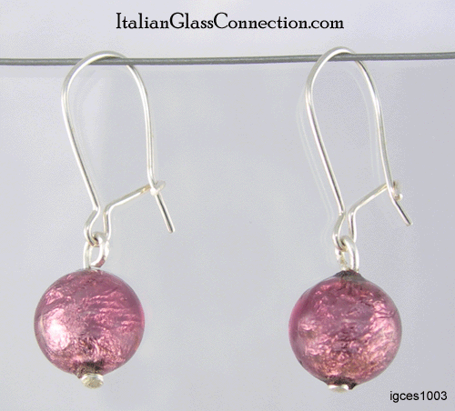 Single Round Bead Earrings on Sterling Silver Wire - Click Image to Close