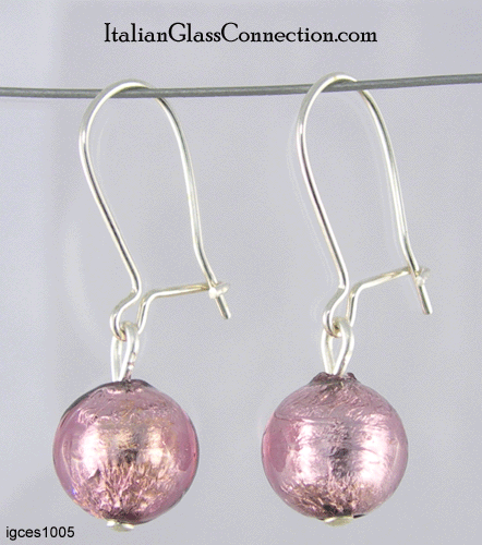 Single Round Bead Earrings on Sterling Silver Wire - Click Image to Close