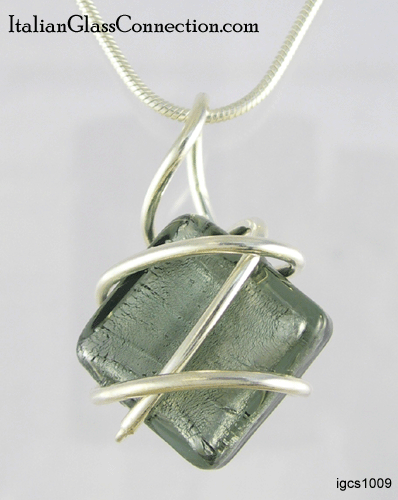 Sterling Silver Wire Wrap Beaded Necklace w/ Serpentine Chain - Click Image to Close