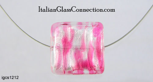 Single Murano Bead Necklace on Nylon-Coated Stainless Steel Wire - Click Image to Close