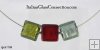 3 Square Bead Necklace on Nylon-Coated Stainless Steel Wire