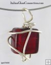 Sterling Silver Wire Wrap Necklace - Small Square