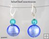 Lentil/Round Bead Earrings w/ Silver Leverback For Pierced Ears