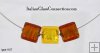 3 Square Bead Necklace on Nylon-Coated Stainless Steel Wire