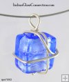 Sterling Silver Wire Wrap Necklace - Small Square