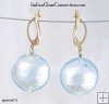 Lentil Bead Earrings With Silver Leverback For Pierced Ears