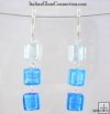 3-Square Bead Earrings With Silver Leverback For Pierced Ears