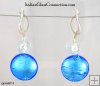 Lentil/Round Bead Earrings w/ Silver Leverback For Pierced Ears