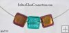 3 Square Bead Necklace on Nylon-Coated Stainless Steel Wire