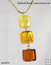 3-Bead Necklace w/ Gold-Plated Silver Serpentine Chain - Smaller