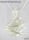 Sterling Silver Wire Wrap Beaded Necklace w/ Serpentine Chain