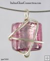 Sterling Silver Wire Wrap Necklace - Small Square