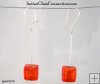 Longer Single Square Bead Earrings on Sterling Silver Wire