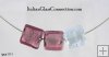 3 Square Bead Necklace on Nylon-Coated Stainless Steel Wire