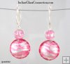Lentil/Round Bead Earrings w/ Silver Leverback For Pierced Ears