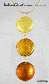 3-Bead Necklace w/ Gold-Plated Silver Serpentine Chain 3-Bead Necklace w/ Gold-Plated Silver Serpentine Chain