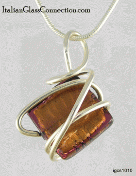 Sterling Silver Wire Wrap Beaded Necklace w/ Serpentine Chain
