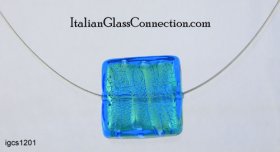 Single Murano Bead Necklace on Nylon-Coated Stainless Steel Wire