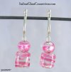 Round/Square Bead Earrings w/ Sterling Silver Leverback