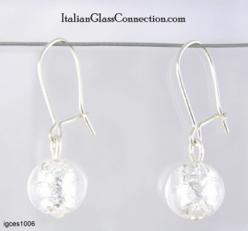 Single Round Bead Earrings on Sterling Silver Wire