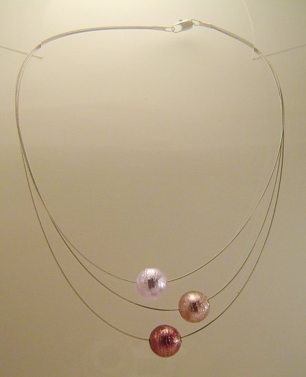 3 big Murano beads on Nylon coated wire - Click Image to Close