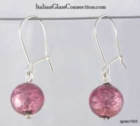 Single Round Bead Earrings on Sterling Silver Wire