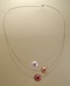 3 big Murano-beads on nylon coated wire