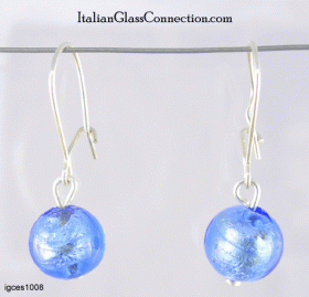 Single Round Bead Earrings on Sterling Silver Wire
