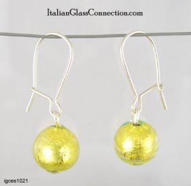 Single Round Bead Earrings on Sterling Silver Wire