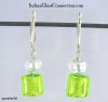 Round/Square Bead Earrings w/ Sterling Silver Leverback