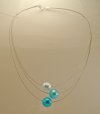 3 big Murano beads Nylon coated wire