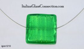 Single Murano Bead Necklace on Nylon-Coated Stainless Steel Wire
