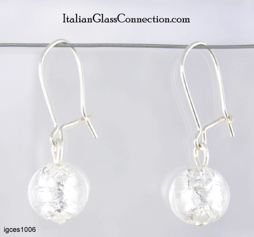 Single Round Bead Earrings on Sterling Silver Wire - Click Image to Close