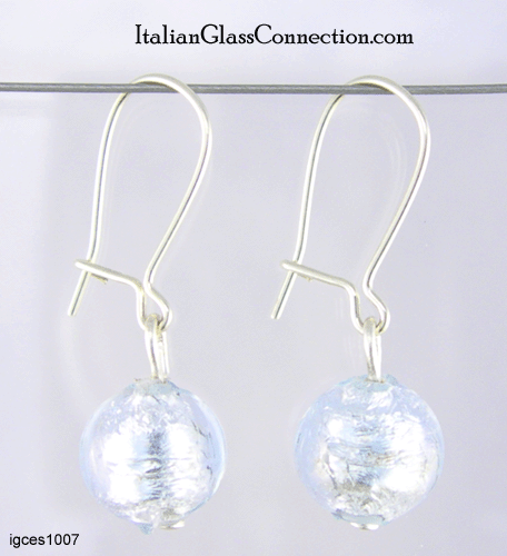 Single Round Bead Earrings on Sterling Silver Wire - Click Image to Close