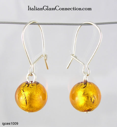 Single Round Bead Earrings on Sterling Silver Wire - Click Image to Close