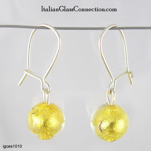 Single Round Bead Earrings on Sterling Silver Wire - Click Image to Close