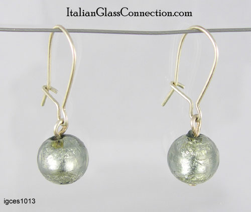 Single Round Bead Earrings on Sterling Silver Wire - Click Image to Close