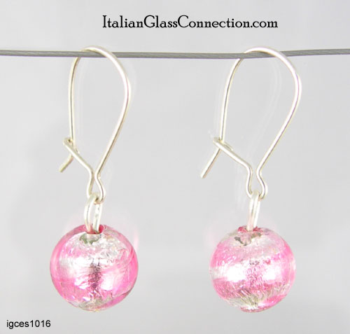 Single Round Bead Earrings on Sterling Silver Wire - Click Image to Close