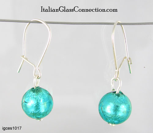 Single Round Bead Earrings on Sterling Silver Wire - Click Image to Close