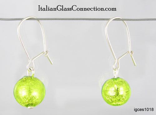 Single Round Bead Earrings on Sterling Silver Wire - Click Image to Close