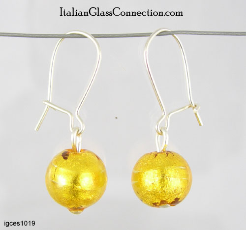 Single Round Bead Earrings on Sterling Silver Wire - Click Image to Close