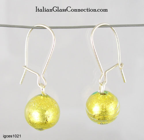 Single Round Bead Earrings on Sterling Silver Wire - Click Image to Close