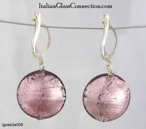 Lentil Bead Earrings With Silver Leverback For Pierced Ears - Click Image to Close