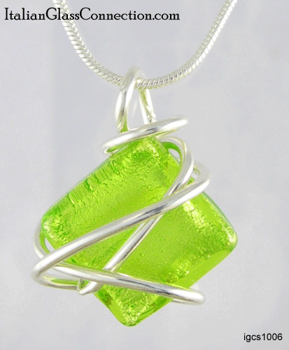 Sterling Silver Wire Wrap Beaded Necklace w/ Serpentine Chain - Click Image to Close