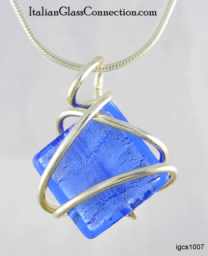 Sterling Silver Wire Wrap Beaded Necklace w/ Serpentine Chain - Click Image to Close