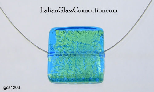 Single Murano Bead Necklace on Nylon-Coated Stainless Steel Wire - Click Image to Close