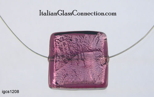 Single Murano Bead Necklace on Nylon-Coated Stainless Steel Wire - Click Image to Close